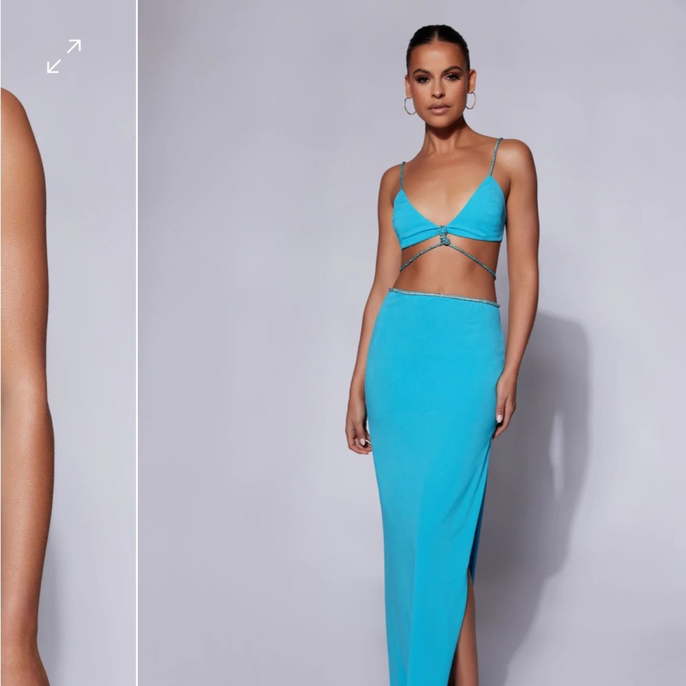 Sweeney (Diamante maxi skirt and top set) Meshki